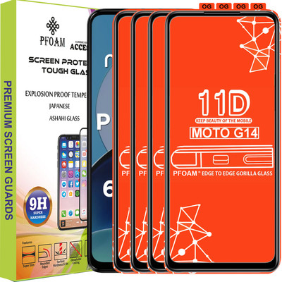 PFOAM Edge To Edge Tempered Glass for MOTO G14(Pack of 4)