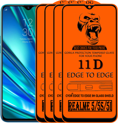 CYOR Edge To Edge Tempered Glass for REALME 5(Pack of 4)