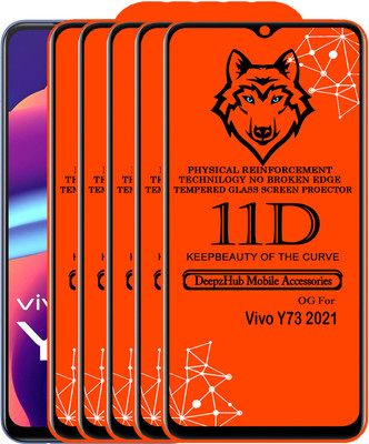 DeepzHub Edge To Edge Tempered Glass for Vivo Y73 2021(Pack of 5)