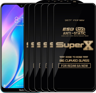 Qyist Edge To Edge Tempered Glass for REDMI 8A NEW(Pack of 6)