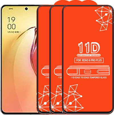 Qyist Edge To Edge Tempered Glass for Oppo Reno 8 Pro Plus(Pack of 3)