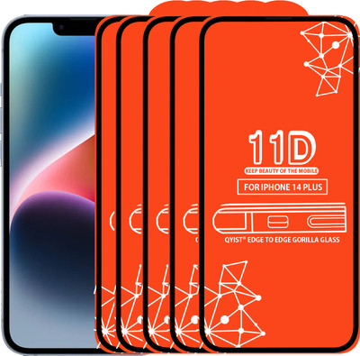 Qyist Edge To Edge Tempered Glass for Iphone 14 Plus(Pack of 5)