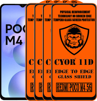 CYOR Edge To Edge Tempered Glass for POCO M4 5G(Pack of 4)