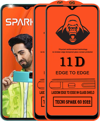 Laxdom Edge To Edge Tempered Glass for TECNO SPARK GO 2022(Pack of 2)