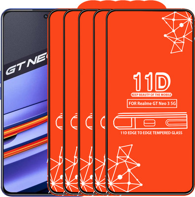 Roxel Edge To Edge Tempered Glass for Realme Gt Neo 3 5G(Pack of 5)