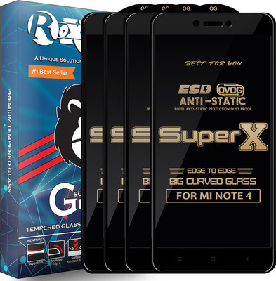 Roxel Edge To Edge Tempered Glass for Mi Redmi Note 4(Pack of 4)