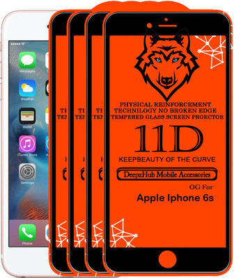 DeepzHub Edge To Edge Tempered Glass for Apple iPhone 6s(Pack of 4)
