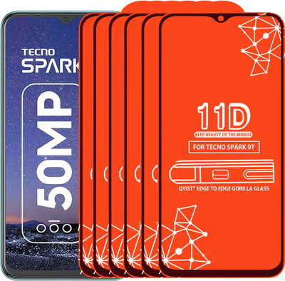 Qyist Edge To Edge Tempered Glass for Tecno Spark 9T(Pack of 6)
