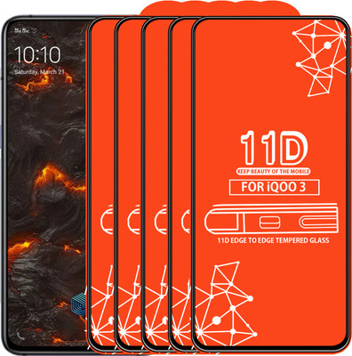 Qyist Edge To Edge Tempered Glass for Iqoo 3(Pack of 5)