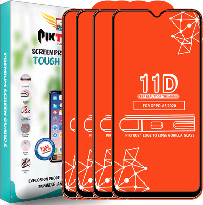 PikTrue Edge To Edge Tempered Glass for Oppo A5 2020(Pack of 4)