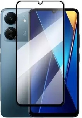LIKEDESIGN Edge To Edge Tempered Glass for Poco C65(Pack of 1)