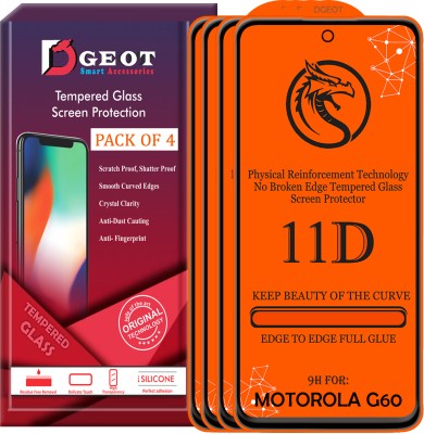 Dgeot Edge To Edge Tempered Glass for Motorola G60 4G(Pack of 4)