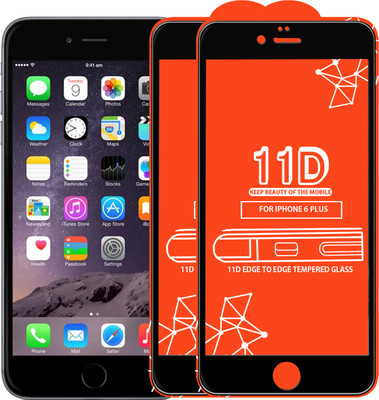 Qyist Edge To Edge Tempered Glass for Apple iPhone 6 Plus(Pack of 2)