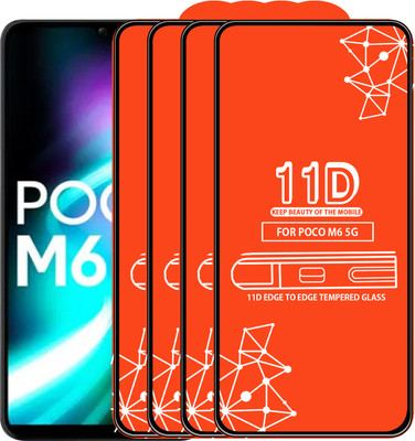 Qyist Edge To Edge Tempered Glass for Poco M6 5G(Pack of 4)