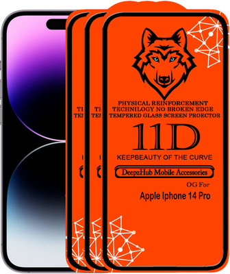 DeepzHub Edge To Edge Tempered Glass for iPhone 14 Pro(Pack of 3)