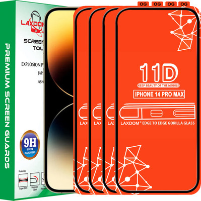Laxdom Edge To Edge Tempered Glass for APPLE IPHONE 14 PRO MAX(Pack of 4)
