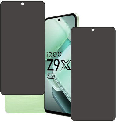 KARTRAY Edge To Edge Tempered Glass for iQOO Z9x 5G, privacy Glass(Pack of 2)