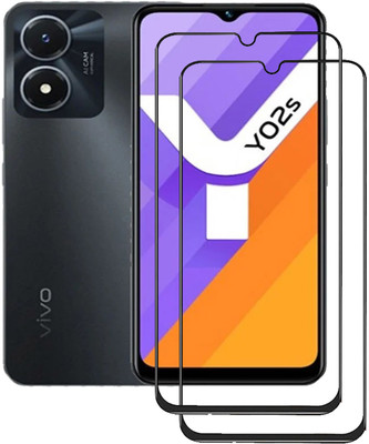 INFINITYWORLD Edge To Edge Tempered Glass for vivo Y02s(Pack of 2)