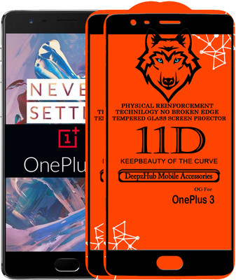 DeepzHub Edge To Edge Tempered Glass for OnePlus 3(Pack of 2)