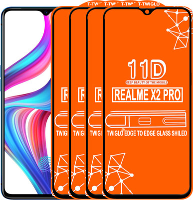 TWIGLO Edge To Edge Tempered Glass for Realme X2 Pro(Pack of 4)