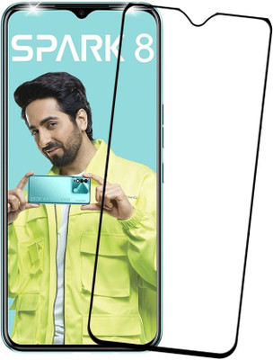 RCHJV Edge To Edge Tempered Glass for Tecno Spark 8(Pack of 1)