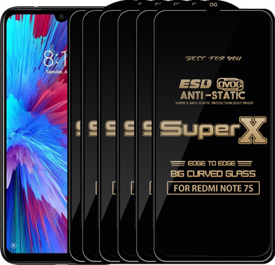 Qyist Edge To Edge Tempered Glass for REDMI NOTE 7S(Pack of 6)