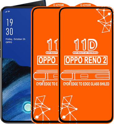 CYOR Edge To Edge Tempered Glass for OPPO Reno 2(Pack of 2)