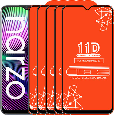 Roxel Edge To Edge Tempered Glass for Realme Narzo 20(Pack of 5)