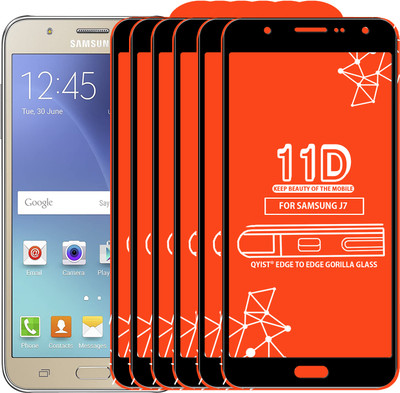 Qyist Edge To Edge Tempered Glass for Samsung Galaxy J7(Pack of 6)