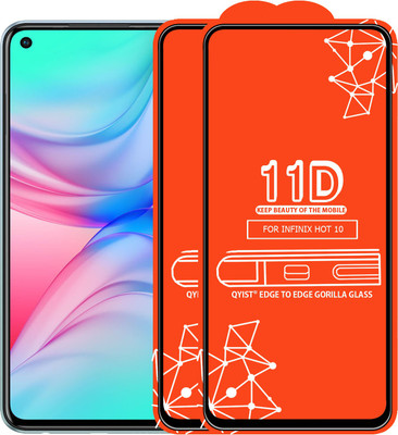 Qyist Edge To Edge Tempered Glass for Infinix Hot 10(Pack of 2)