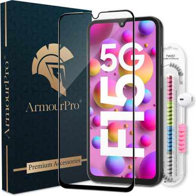 ArmourPro Edge To Edge Tempered Glass for Samsung Galaxy F15 5G, Samsung F15, Samsung Galaxy F15, Samsung F15 5G, OG Tempered Glass with Cable Protector(Pack of 1)