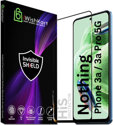 iWishKart Tempered Glass Guard for Nothing Phone (3a) Pro, Nothing Phone (3a), Phone3a Pro / 3apro, Premium Military grade Edge to Edge Premium gorilla temper black glass screenguard with Self Installation Guide - Wet & Dry wipes, Dust Absorber [With Warranty] mobile ka gilas cover(Pack of 1)