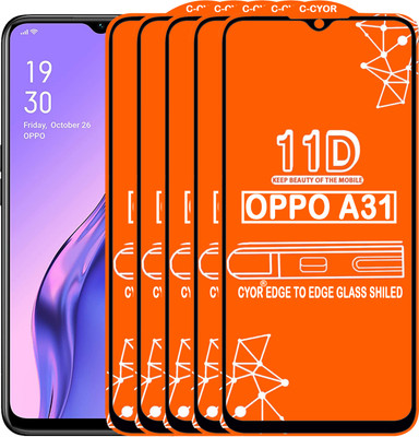 CYOR Edge To Edge Tempered Glass for OPPO A31(Pack of 5)