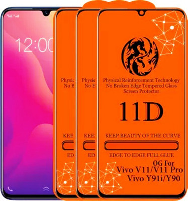 HIE POWER Edge To Edge Tempered Glass for Vivo V11 /V11 Pro-11D -Screen Protector Full HD Quality Tempered Glass Anti-Scratch Edge to Edge Coverage with Easy Installation Kit-11D(Pack of 3)