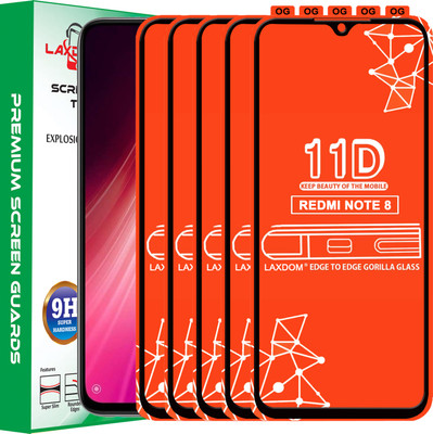 Laxdom Edge To Edge Tempered Glass for REDMI NOTE 8(Pack of 5)