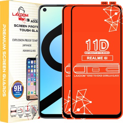 Laxdom Edge To Edge Tempered Glass for REALME 6I(Pack of 2)