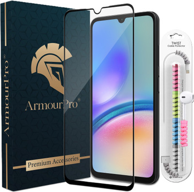 ArmourPro Edge To Edge Tempered Glass for Samsung Galaxy A05s 5G, Samsung A05s, Samsung A05s 5G, OG Tempered Glass with Cable Protector(Pack of 1)