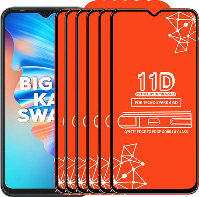 Qyist Edge To Edge Tempered Glass for TECNO SPARK 6 GO(Pack of 6)