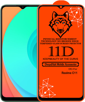 DeepzHub Edge To Edge Tempered Glass for Realme C11(Pack of 1)