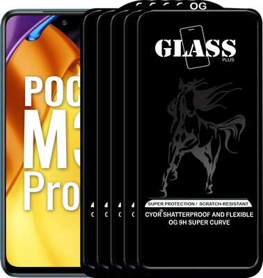 CYOR Edge To Edge Tempered Glass for REDMI POCO M3 PRO 5G(Pack of 5)