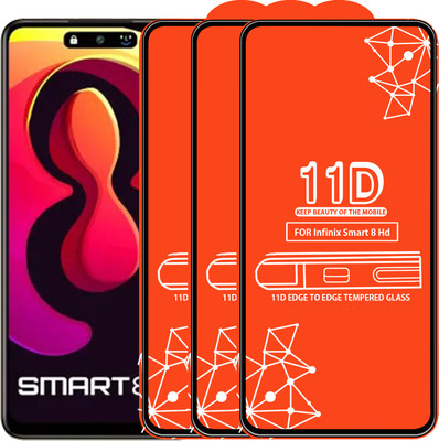Roxel Edge To Edge Tempered Glass for Infinix Smart 8 Hd(Pack of 3)