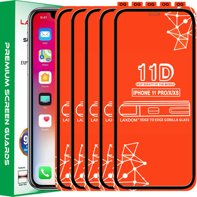 Laxdom Edge To Edge Tempered Glass for Apple iPhone X(Pack of 5)