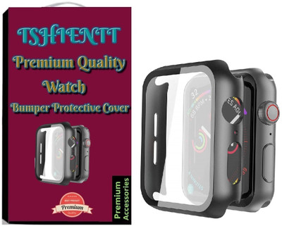 TSHIENTT Front and Back Tempered Glass for Compatible Apple Watch Series 2,Case with Screen Protector 42mm Accessories Slim, Guard Thin Bumper Full Coverage Matte Hard Cover Defense Edge for iWatch (42mm Black) (watch not included)(Pack of 1)