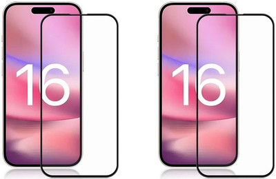 NIMMIKA ENTERPRISES Edge To Edge Tempered Glass for Apple iphone 16 Pro(Edge-to-Edge Coverage | 9H Hardness Protection | High-Definition Clarity | Bubble-Free Installation | Shatter-Resistant Technology | Oleophobic Coating | Case-Friendly Design)(Pack of 2)
