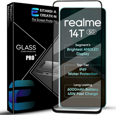 EITANSHA CREATION Edge To Edge Tempered Glass for realme 14T 5G, Realme 14T(Pack of 1)