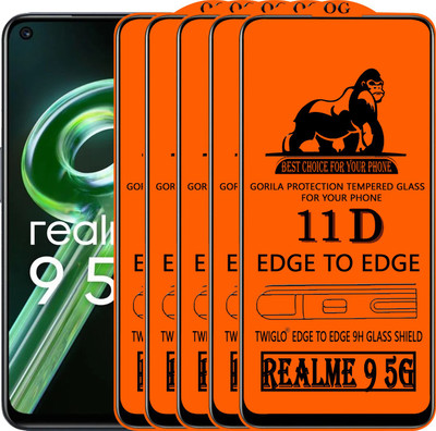 TWIGLO Edge To Edge Tempered Glass for REALME 9 5G(Pack of 5)