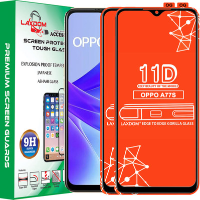 Laxdom Edge To Edge Tempered Glass for OPPO A77S(Pack of 2)