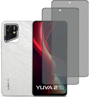 KARTRAY Edge To Edge Tempered Glass for Lava Yuva 2 5G, Privacy Glass(Pack of 2)