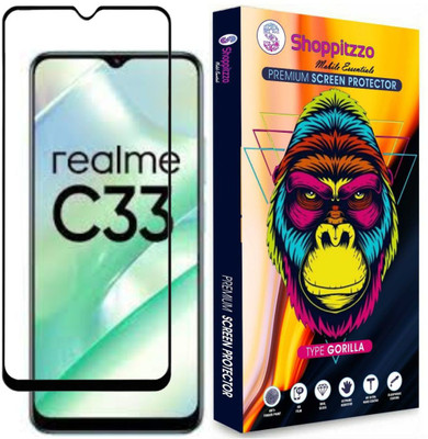 Shoppitzzo Edge To Edge Tempered Glass for realme C33**NeoShield**Millitary Grade-Anti Explosion-Tempered Glass/Full Screen Coverage-Edge to Edge/9H Hardness/With Easy Installation Kit(Pack of 1)