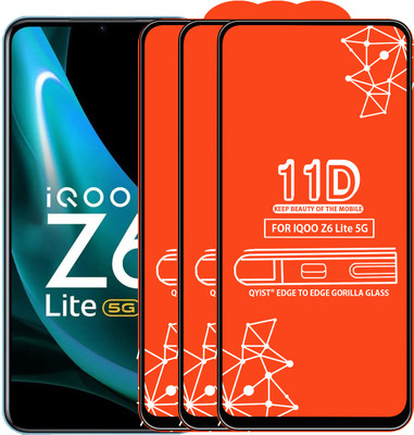 Qyist Edge To Edge Tempered Glass for IQOO Z6 Lite 5G(Pack of 3)